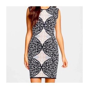 BCBGMAXAZRIA Jose Battenburg Jacquard Bodycon Dress